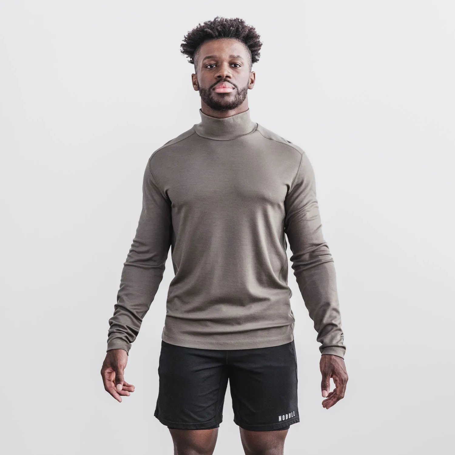 Men's Blended Merino Wool Mock Neck