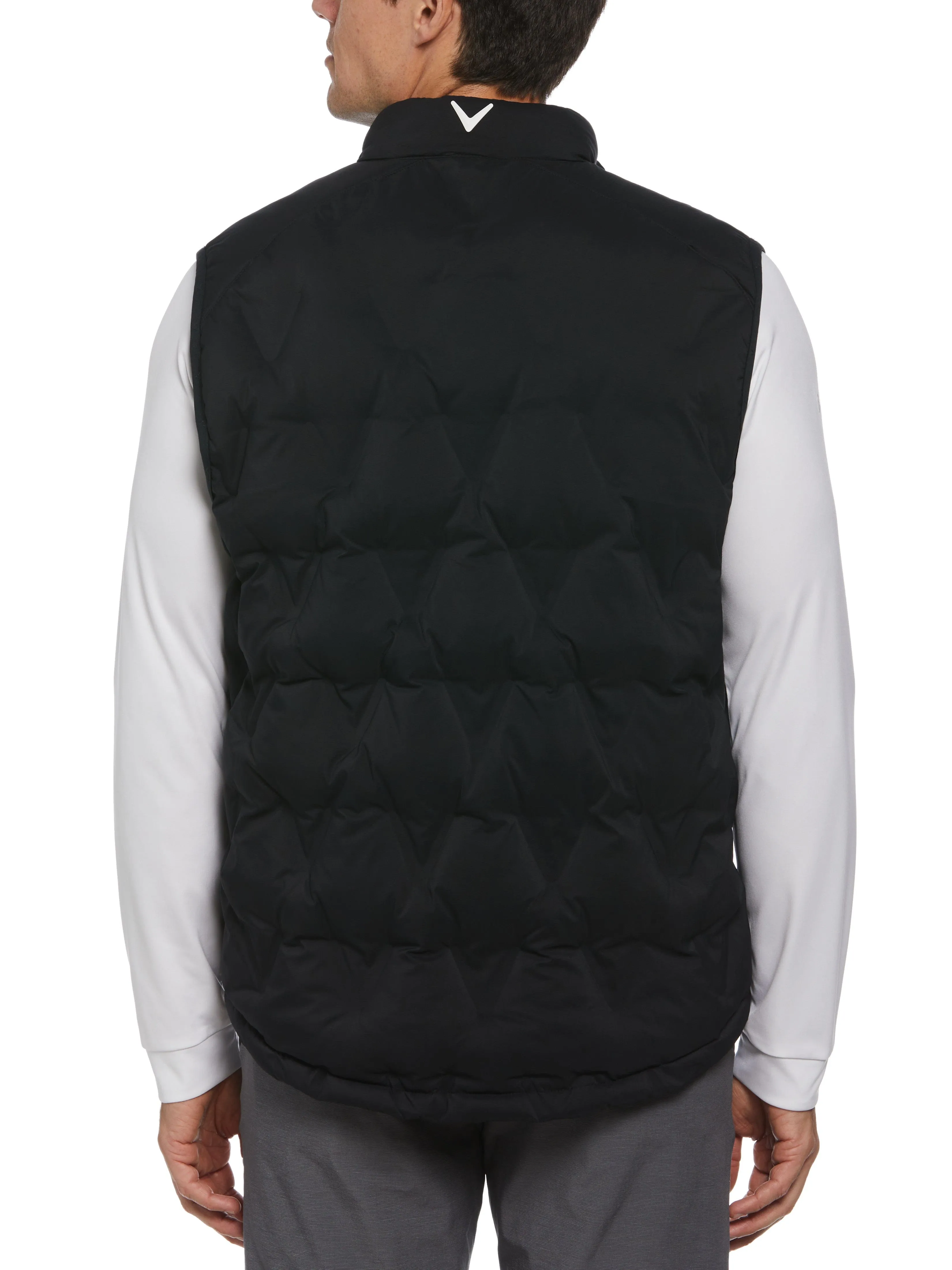 Mens Welded Chevron Print Full Zip Puffer Golf Vest