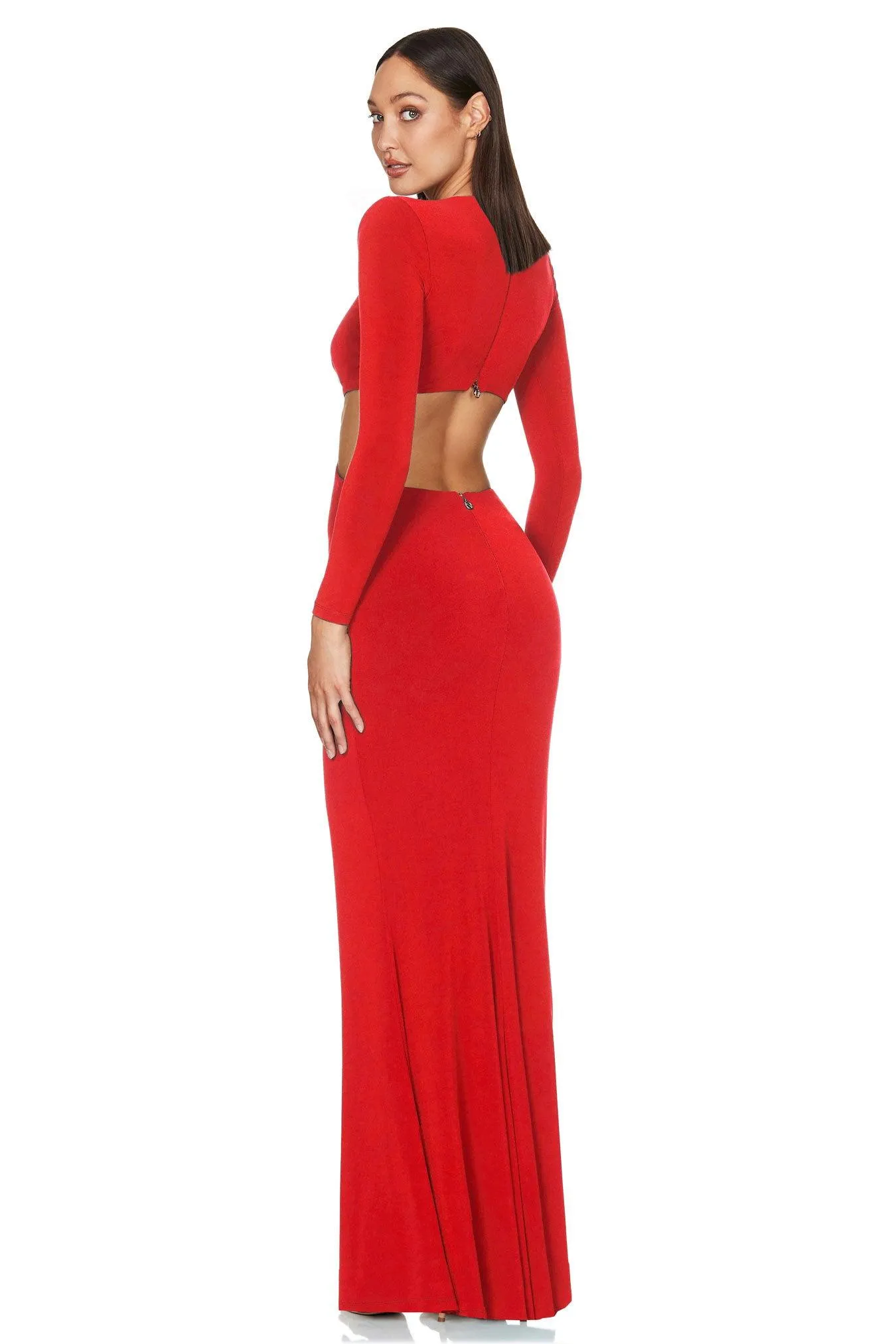 Nookie Riley Ring Cut Out Gown - Red