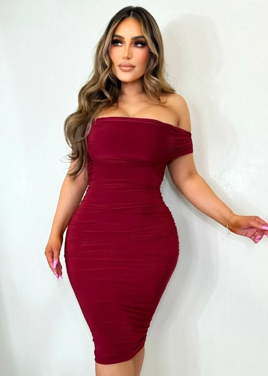 Not Complicated Dress Burgundy