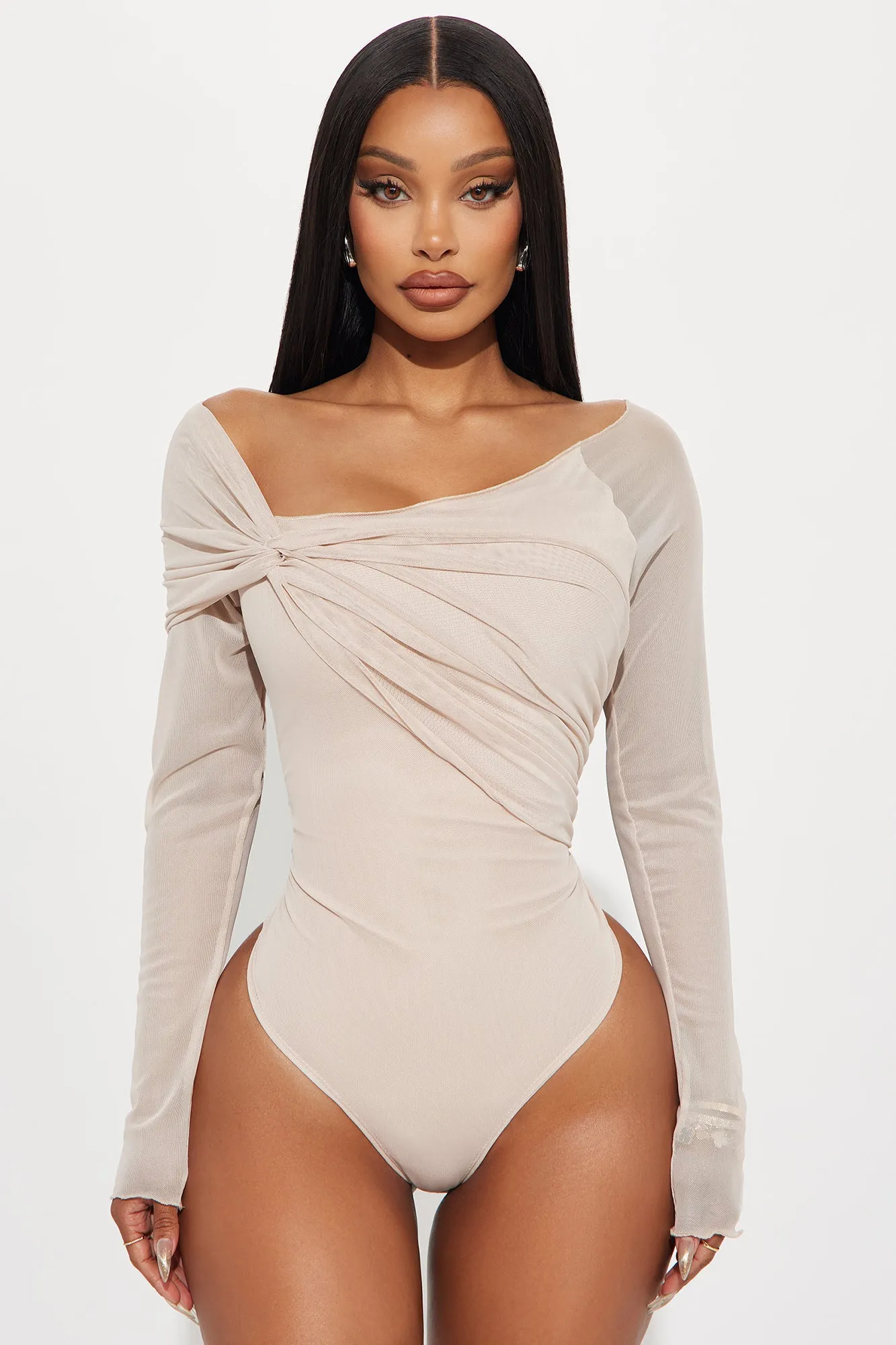 Odessa One Shoulder Bodysuit - Cream