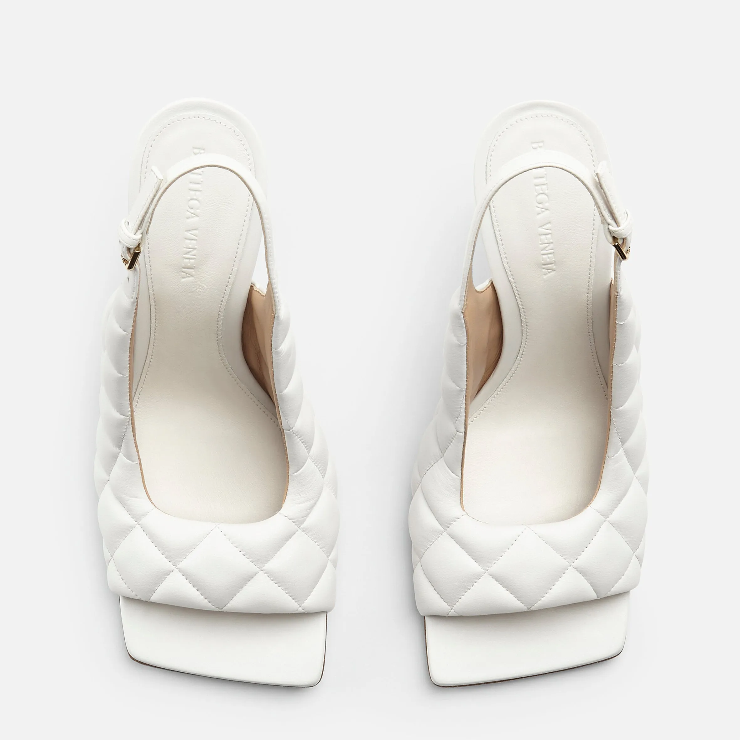 Padded Slingback Peeptoe, Optic White