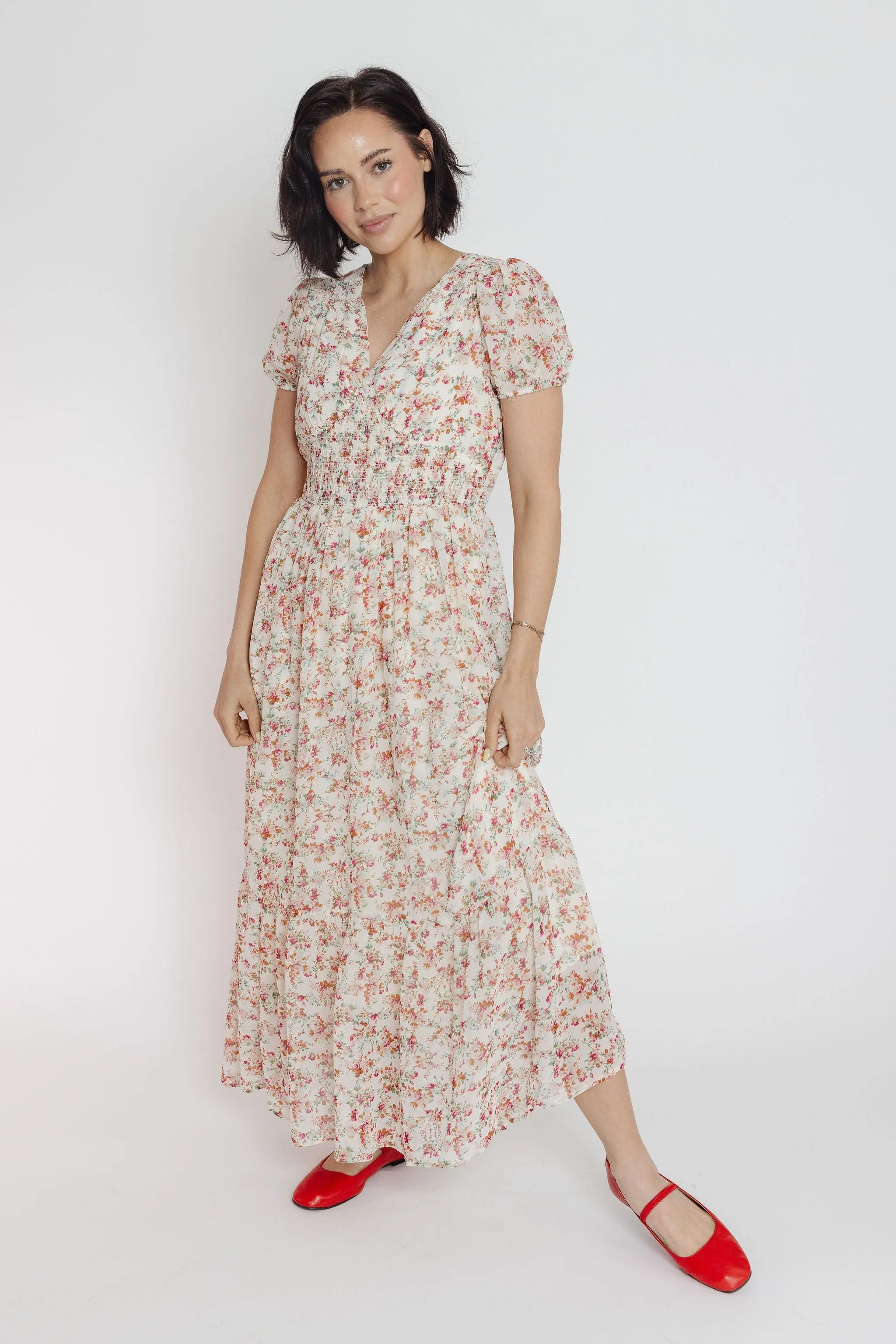 Picadilly Dress in Creme Floral