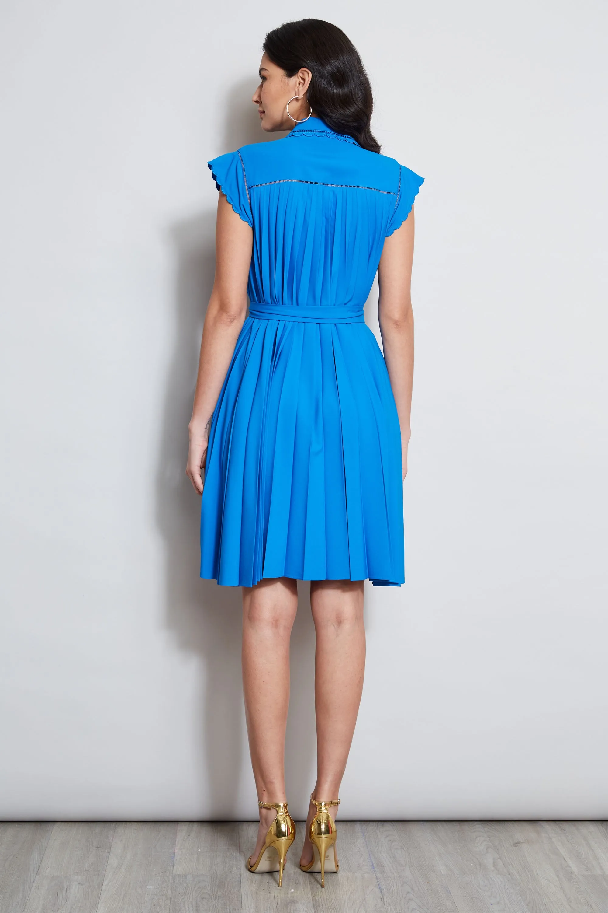 Pleated Scallop Dress