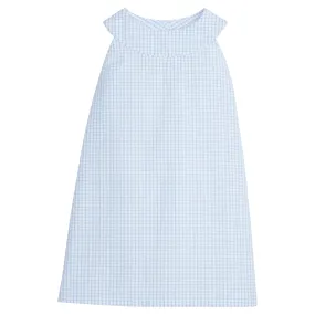 Robin Dress - Light Blue Seersucker Check