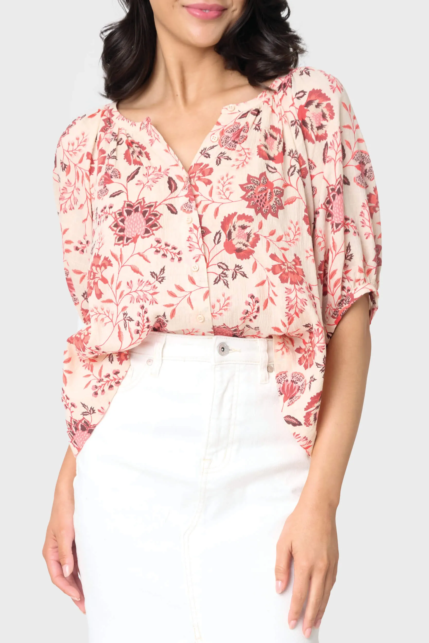 Sanctuary Bubble Sleeve Boho Blouse