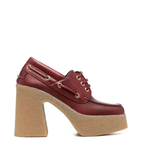 Skyla Lace Chunky Heel Loafer, Bordeaux