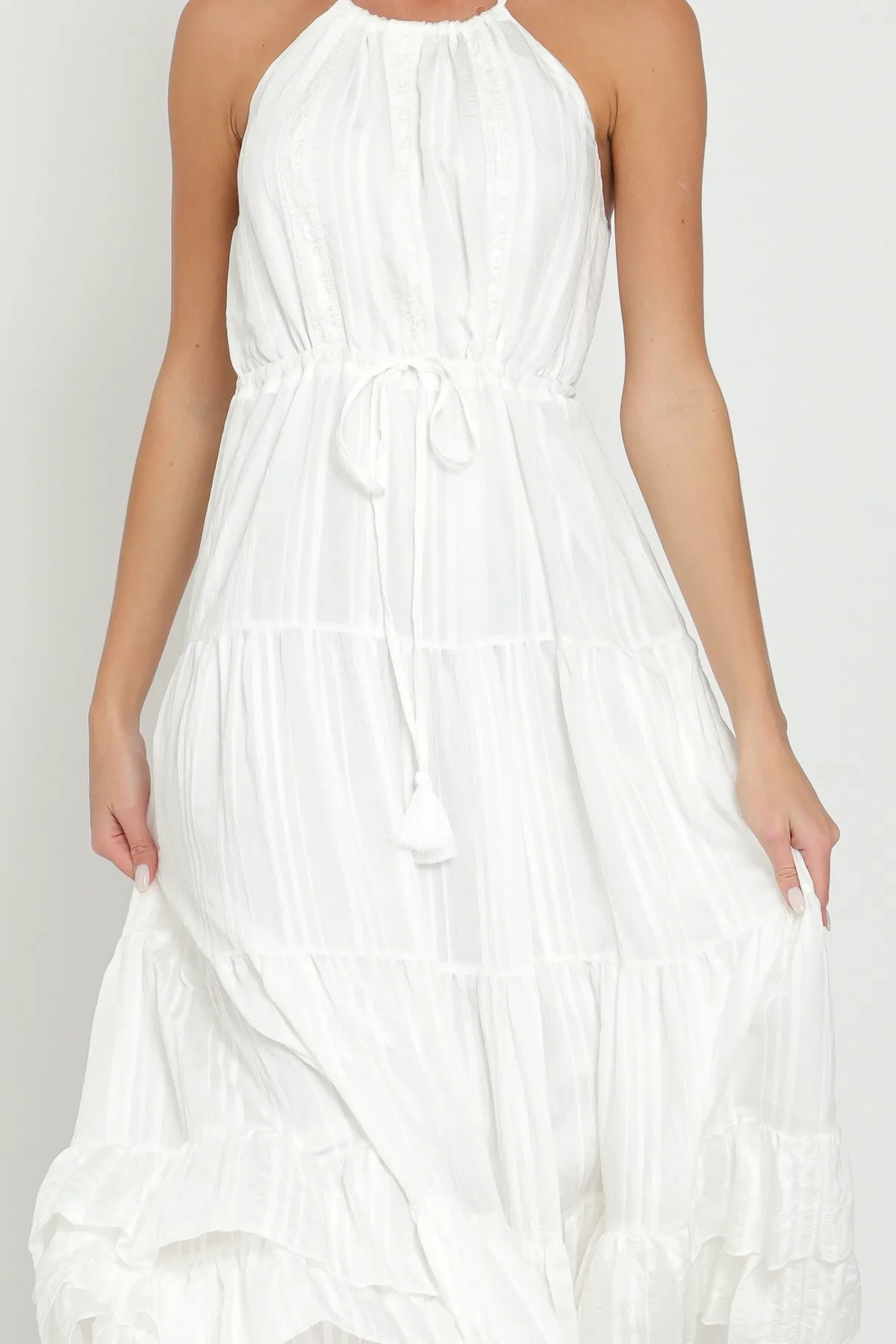 Sunni Halter Tiered Midi Dress