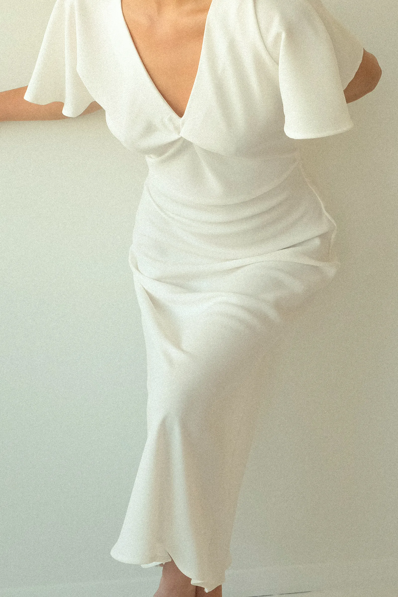 Twist Dress in Ivory