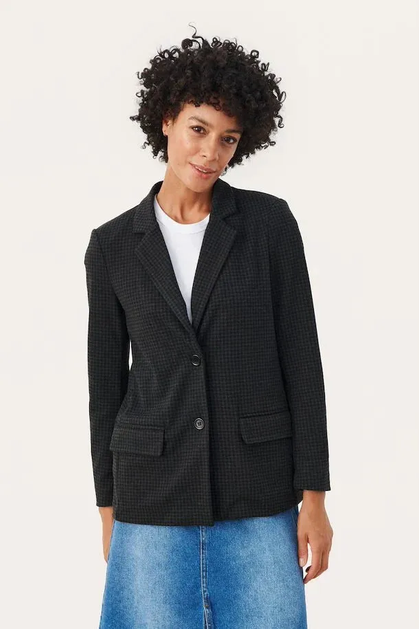 VICTORIANA PRINTED BLAZER (DARK GREY CHECK) - PART TWO