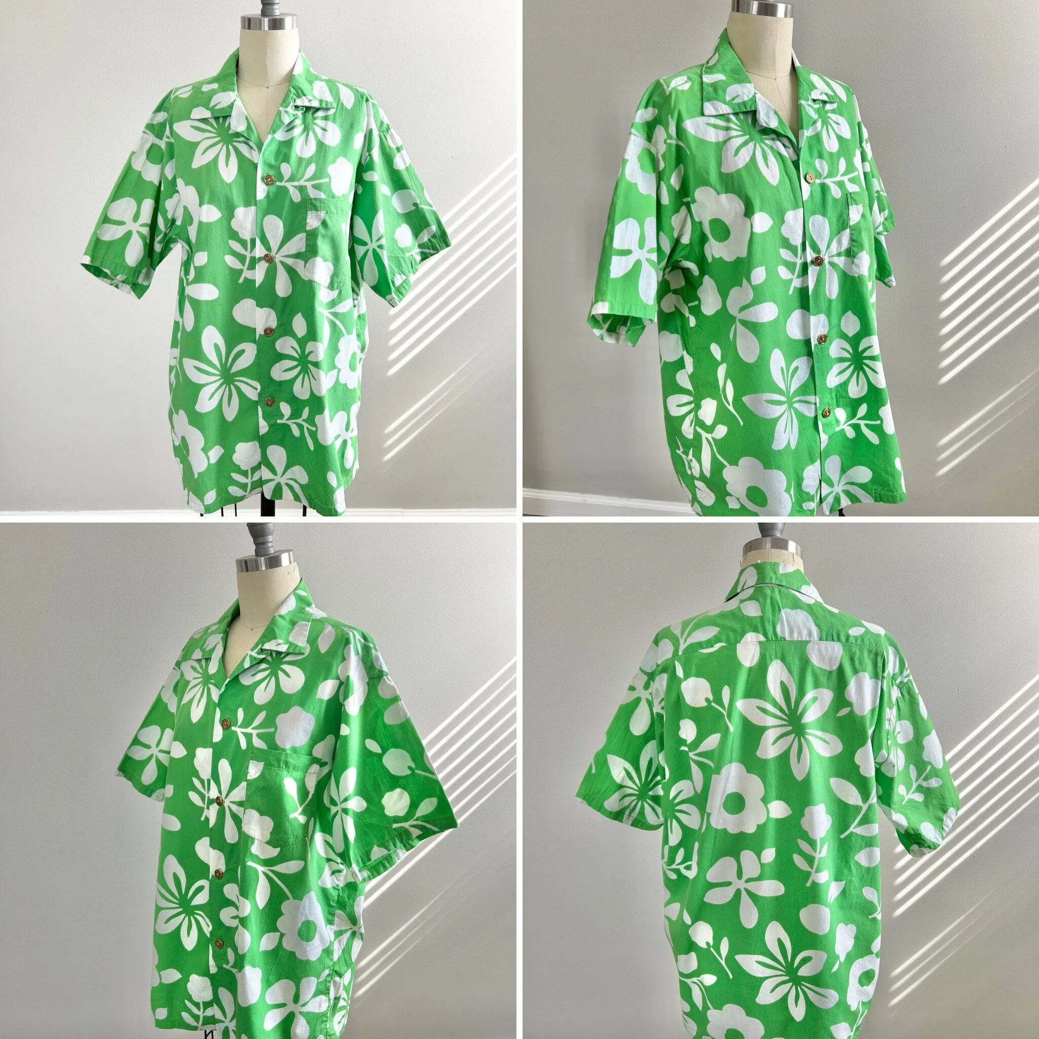 Vintage 1960s Hawaiian Dress and Shirt Matching Set / 60s Couples set / Size L XL